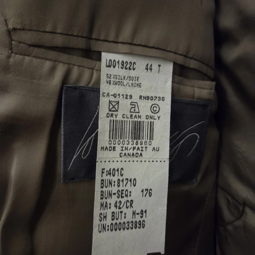 Chaps‎ Ralph Lauren Men's Tan Houndstooth Blazer Size 44 TALL